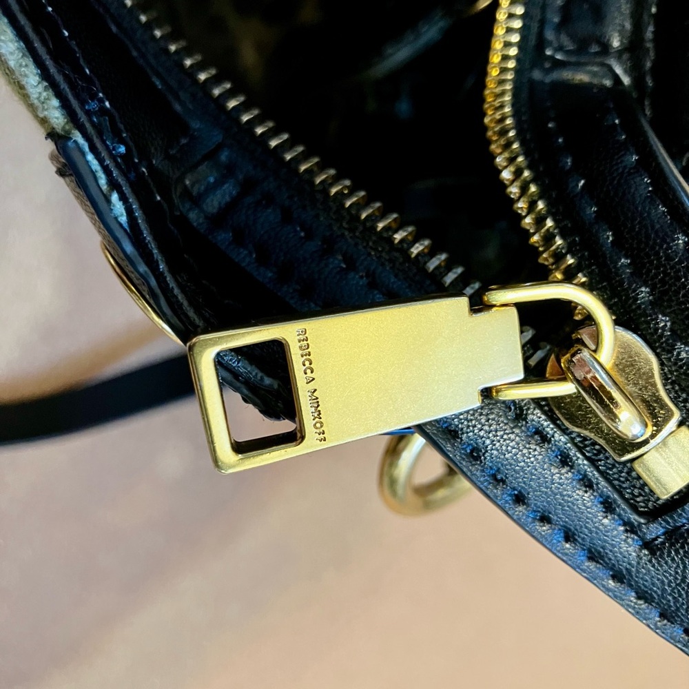Rebecca Minkoff MAB Mini Canvas/Leather Green and Black Women's Bag - Picture 6 of 11